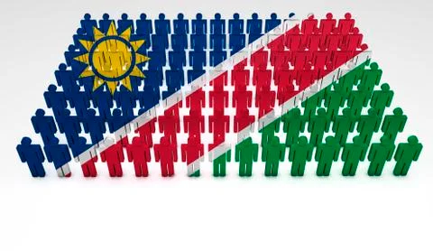 Namibia flag parade Illustrazione stock