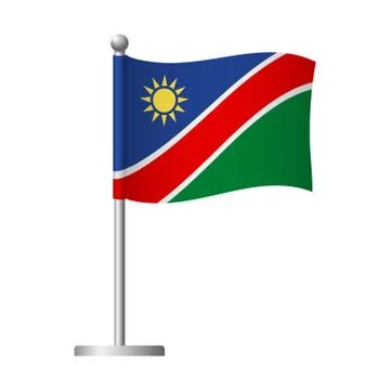 Namibia flag on pole icon Stock Illustration