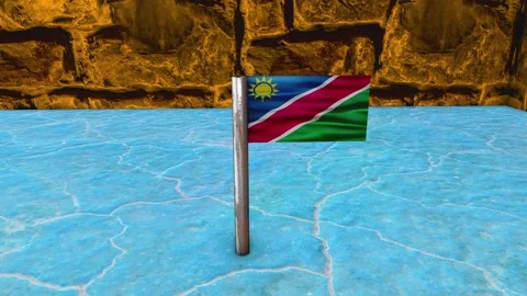 Namibia Flag Post - Dolly Shot Video stock 271076212