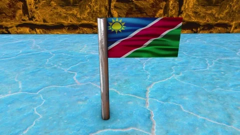 Namibia Flag Post - Upwards Shot Stock Footage 271076598