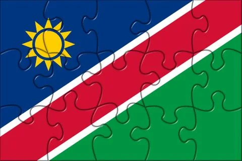 Namibia Flag Puzzle Pieces Stock Illustration