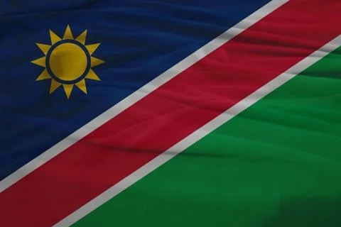Namibia    Flag rippling in air Stock Photos