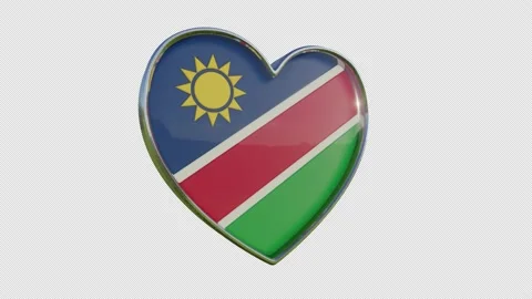 Namibia Flag in the Shape of 3D Heart. Video stock 140725359