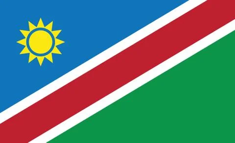 Namibia flag. Simple vector. National flag of Namibia Stock Illustration