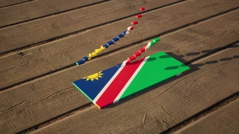 Namibia Flag - Slow Motion Video stock 318832478