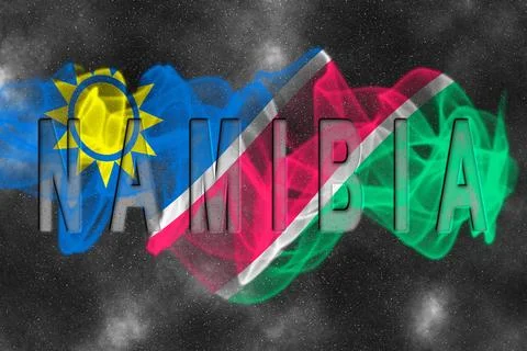 Namibia Flag with Starry Background 库存插图