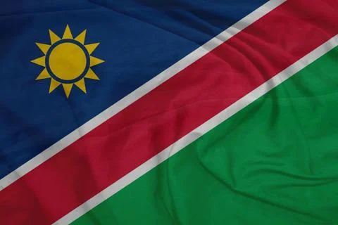 Namibia   Flag surface wave texture Stock Photos