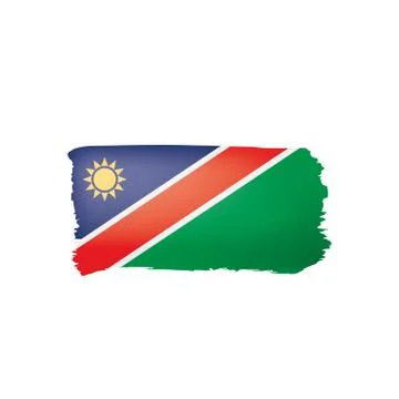 Namibia flag, vector illustration on a white background. Illustrazione stock