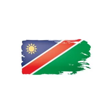 Namibia flag, vector illustration on a white background. Illustrazione stock