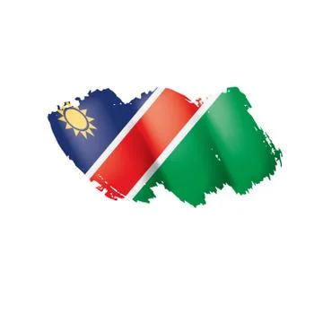 Namibia flag, vector illustration on a white background. Illustrazione stock