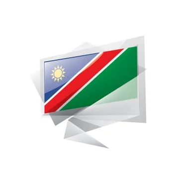 Namibia flag, vector illustration on a white background Illustrazione stock