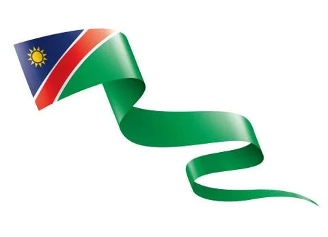 Namibia flag, vector illustration on a white background Illustrazione stock