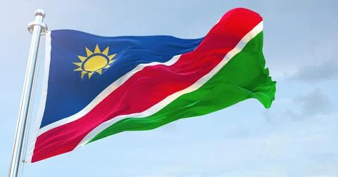 Namibia flag waving 4k Stock-Fotos