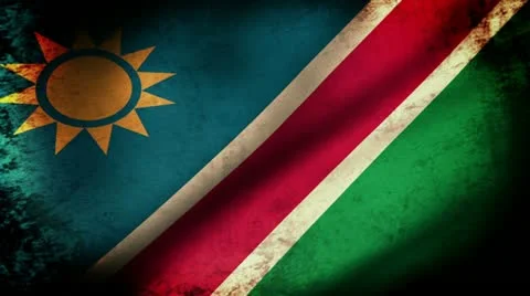 Namibia Flag Waving, grunge look Video stock 11307280