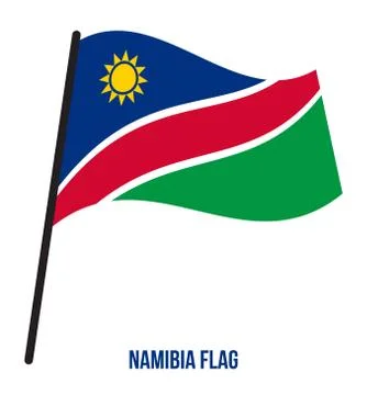 Namibia Flag Waving Illustration on White Background. Namibia National Flag Stock Illustration