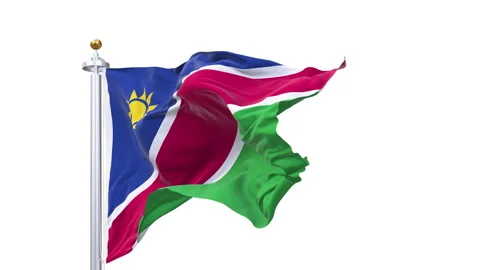 Namibia flag waving looping with transparent background. Stock Footage 328351279