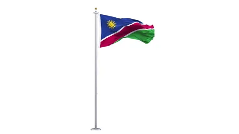 Namibia flag waving looping with transparent background. Stockbeeldmateriaal 328351438