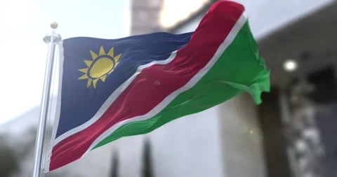 Namibia-flag-waving-seamless-loop-4k-60fps Stock Footage 332360898