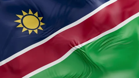 Namibia flag waving Seamless silk flag 3d animation slow motion Looping Stock Footage 337773508