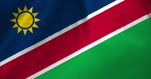 Namibia flag waving with the wind background loop video animation Stock Footage 327173019