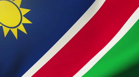 Namibia flag waving in the wind. Looping sun rises style.  Animation loop Stock Footage 48910093