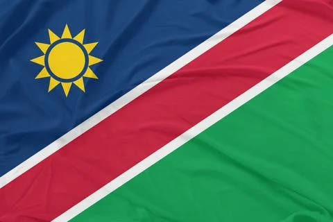 Namibia Flag Waving Wind Silk Texture Stock Photos