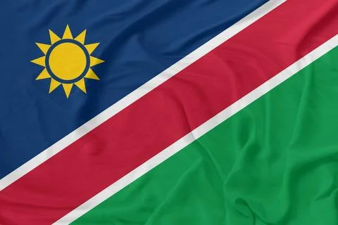 Namibia Flag Waving Wind Silk Texture Stock Photos