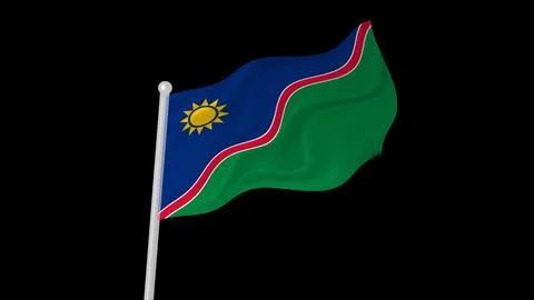Namibia flag wavy on black background Stock Illustration