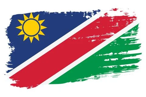 Namibia flag, wide brush stroke on transparent background vector Stock Illustration