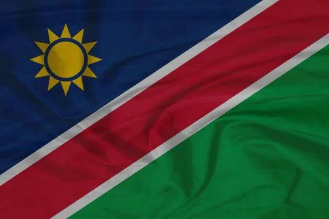 Namibia   Flying flag folds texture Stock Photos