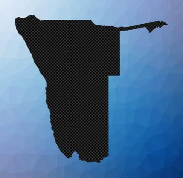 Namibia geometric map. Stencil shape of Namibia in low poly style. Awesome .. Illustrazione stock