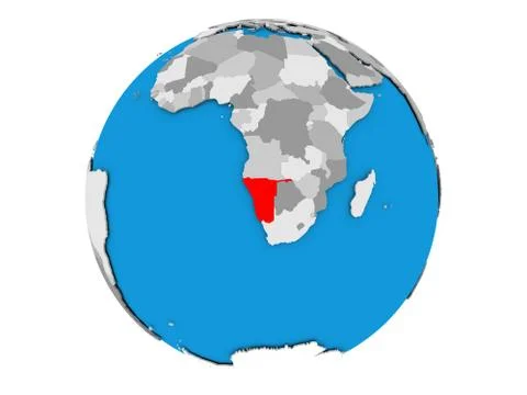Namibia on globe isolated Stock Illustration