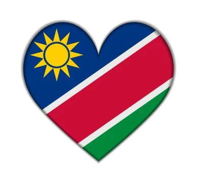 Namibia heart flag Stock Illustration