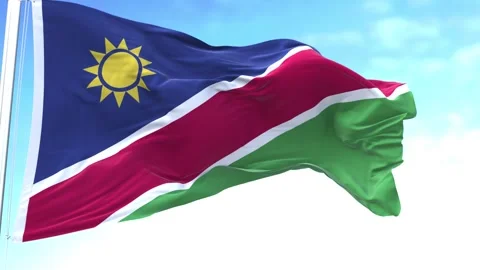Namibia Horizontal Flag in the Sky Speed Waving Video stock 324196861