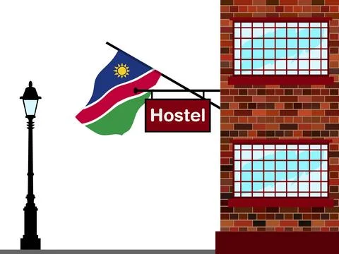 Namibia Hostels Vector Illustration Stock Illustration