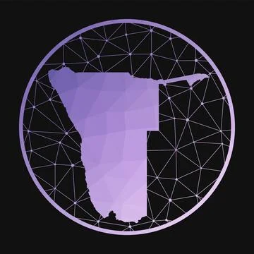 Namibia icon. Vector polygonal map of the country. Namibia icon in geometri.. イラスト素材