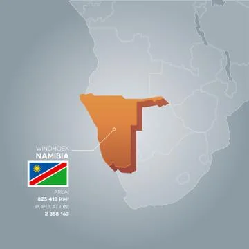 Namibia information map. Stock Illustration