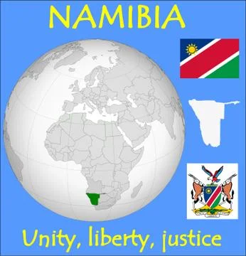 Namibia location emblem motto Stock Illustration