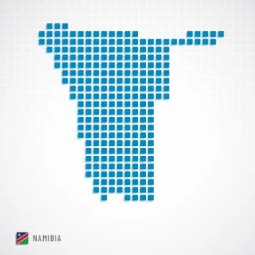 Namibia map and flag icon Stock Illustration