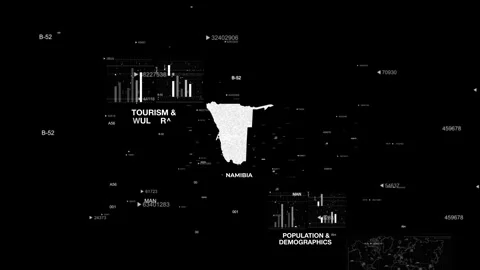 Namibia MAP Animation country's 10 important factors Stockbeeldmateriaal 341685195