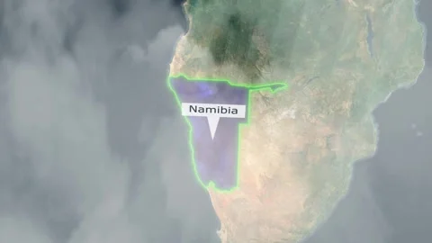 Namibia Map - Clouds Effect Stock Footage 267819982