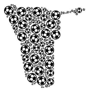 Namibia Map Composition of Soccer Spheres Illustrazione stock