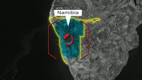 Namibia Map - Cyber Attack Video stock 268837216