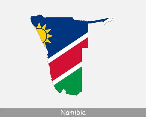 Namibia Map Flag Stock Illustration
