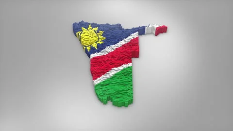 Namibia Map with Flag Intro Background Stock Footage 315164589