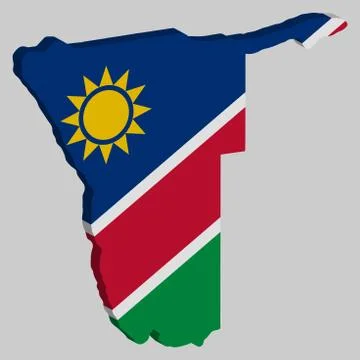Namibia Map Flag Vector 3D illustration Eps 10 Illustrazione stock
