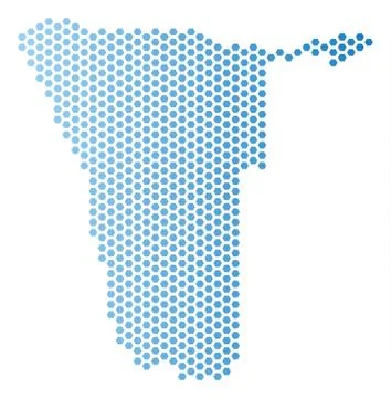Namibia Map Hexagonal Scheme Ilustração Stock