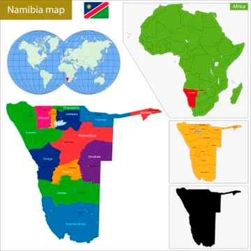 Namibia map Stock Illustration