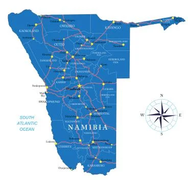 Namibia map Stock Illustration