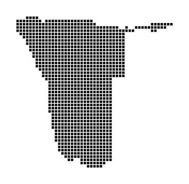 Namibia map. Map of Namibia in dotted style. Borders of the country filled .. Illustrazione stock